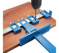 Cabinet Hardware Jig Tool - Adjustable Punch Locator Drill Template Guide, Wood Drilling Dowelling Guide for Installation of Handles Knobs on Doors and Drawer