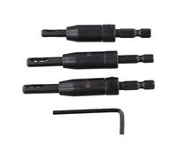 Cabinet Hinge Drill Bits for Quick Change System | Self-centering design, prevents bit walking, 3-piece set, 1/4 inch hex shank, fits Clic-Change drills