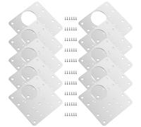 Cabinet Hinge Repair Plate 2PCS Kitchen Cupboard Hinge Repair Plate Stainless Steel Plate Rust-Proof Kitchen Door Hinge Repair Plate for Kitchen Bathroom Furniture Loose Hinges with 12PCS Screws