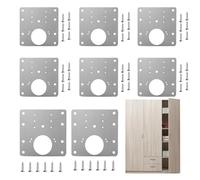 Cabinet Hinge Repair Plate - 8 Piece Fixing Set | Sturdy Stainless Steel Kit for ar | Ideal Reinforcement Plate for Restoring Worn or Broken Furniture Panels