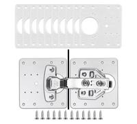 Cabinet Hinge Repair Plate Cupboard Door Hinges Fixing Plate Cabinet Door Repairing Fixing Panel Furniture Hardware 1/2/3/4/5PCS(9x9cm 4pcs)