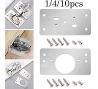 Cabinet Hinge Repair Plate Kit with Screws Stainless Steel for Reinforcing Door Hinges and Side Plates on Various Furniture (2# (2# (base repair board) 4pcs)