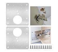 Cabinet Hinge Repair Plate, Stainless Steel Repair Plate Bracket with Mounting Screws for Cabinet Kitchen Door Furniture Drawer, 2PCS