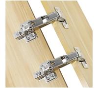 Cabinet Hinges,1 Pair 175 Degree Hinges, Concealed Hydraulic Adjustable Mounting Hinges Soft Close Cabinet Hinges Nickel-Plated Steel Buffer Dampers for Wardrobe, Cupboard, Folded Door (Half Overlay)