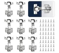 Cabinet Hinges Kitchen Cupboard Hinges, Bedroom Wardrobe Door Hinges for Bathroom Bedroom Dining Room Full Overlay Mute Hydraulic Soft Close Hinges, Folded Door Hinges with Screws, Pack of 8 Sets