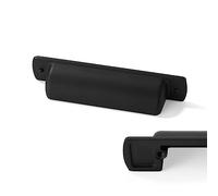 Cabinet Knobs 2 Pack - Vintage Matte Black 1 Inch Drawer Pulls for Kitchen Cabinets and Drawers Hardware, Color: Matte Black,Size: 2-1/2"(64mm) Hole Center