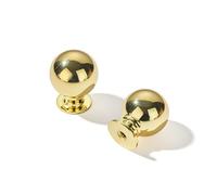 Cabinet Knobs 2 Pack - Vintage Matte Black 1 Inch Drawer Pulls for Kitchen Cabinets and Drawers Hardware, Color: Polished Brass,Size: 1-1/4 Inch