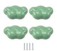 Cabinet Knobs 4Pcs Colorful Bright Cloud Star Ceramic Wardrobe Drawer Furniture Handles Green Cloud