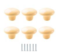 Cabinet Knobs 6Pcs Ceramic Knobs Single Hole Colorful Cabinet Bookcase Drawer Handle Khaki