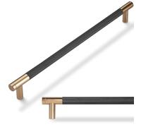 Cabinet Knobs and Handles 6 Black Champagne Copper 12-5/8 inch Cabinet and Drawer Pulls - Knurled Kitchen Hardware