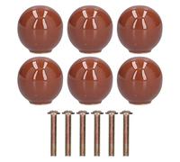 Cabinet Knobs Drawer Knobs Cabinet Handles Beautiful Exquisite DIY Zinc Alloy Modern Simple Drawer Pulls for Wardrobes Cabinets Side Doors Material Zinc Alloy Size 30mm Quantity 6 (1113 large brown)