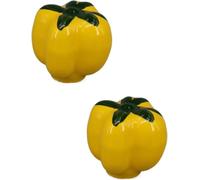 Cabinet Knobs Furniture Ceramic Door Knobs Yellow Color Cabinet Handles Drawer Cupboard Pull Handle 2Pcs(3)