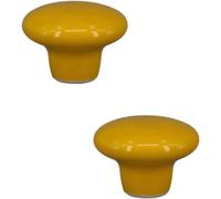 Cabinet Knobs Furniture Ceramic Door Knobs Yellow Color Cabinet Handles Drawer Cupboard Pull Handle 2Pcs(8)