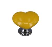Cabinet Knobs Furniture Ceramic Door Knobs Yellow Color Cabinet Handles Drawer Cupboard Pull Handle 2Pcs(6)