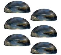 Cabinet Knobs - Set of 6PCS Beautiful Scenery Under The Moon-14 Decorative Drawer Handles, Long Door Pull Handles for Kitchen, Bedroom, and Bathroom Furniture