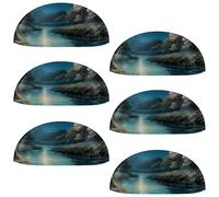 Cabinet Knobs - Set of 6PCS Beautiful Scenery Under The Moon-6 Decorative Drawer Handles, Long Door Pull Handles for Kitchen, Bedroom, and Bathroom Furniture