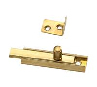 Cabinet Latch Brass Sliding Hardware with Keeper Plate for Storage Doors, Small Closures, Window Panels Indoors Cabinet Latch Bolt Slide Door Fastener Brass Hardware Keeper Plate Small Door Closure