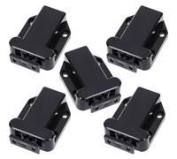 Cabinet Latches Black 5pcs Round Edges Push to Open Abs