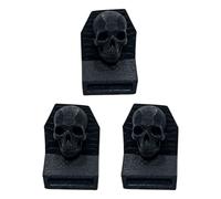 Cabinet Lid Opener Bundle | Gothic Skull Shape, Black Polymer Lever Tool for Jar Caps, Tins, Home Drawer Storage, Three Count Group