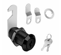 Cabinet Lock 16mm, Zinc Alloy Cam Lock with 3 Lock Plates and 2 Keys, Suitable for Truck Toolboxes, Turnstiles, Coffee Machines, Vending Machines, and ATM Cabinets