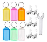 Cabinet Lock, Cam Locks, Post Box Lock with Key, 6 Durable Locker & Letter Box Locks with 6 Colorful Key Tags &A Iron Wrench, Multi-Purpose for Furniture, Drawers and Mailboxes