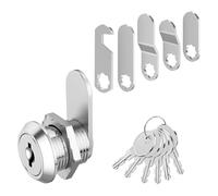 Cabinet Lock, Post Box Lock, Cam Locks, Comes with 6 Keys and 5 Different Locks Plates - Multi-Purpose for Cabinet, Cupboard, Mailbox, Drawer & Post Box