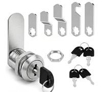Cabinet Lock,Universal Cam Lock Cabinets Locks with Key for Drawer Post Box | for Cupboard Mailbox Letterbox Filing Cabinet Locker Furniture Door,5 Different Plate&4 Keys Multi-Purpose Mental Replacement