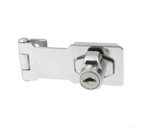 Cabinet Lock with Keys, Easy Install Secure Hasp Design for Safety Gate Latch, No Drill Drawer Refrigerator Combination Lock(2.5 in Sliver)