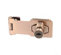 Cabinet Lock with Keys, Easy Install Secure Hasp Design for Safety Gate Latch, No Drill Drawer Refrigerator Combination Lock(2.5 in Red Copper)