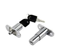 Cabinet Locks 2 Sets Drawer Push Lock Sliding Door Showcase Cupboard Cabinet Locks Window Security Chain Furniture Hardware with Keys(Color 2)