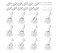 Cabinet Locks Child Safety Latches - VMAISI 12 Pack Baby Proofing Cabinets Drawer Lock with Adhesive Easy Installation - No Drilling or Extra Screws Fixed (12 Pack)