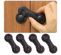 Cabinet Locks for Babies and Child Safety, 4 Pack Childproof Latches with Adhesive for Drawer Cupboards Closet and Pantry Door, Baby Proofing Fridge Lock for Protecting Kids Toddlers and Infants