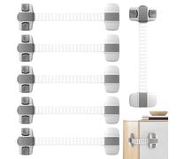 Cabinet Locks with Baby Lock, Child Safe Door Lock, Pack of 6 Cupboard Locks, Adjustable Baby Lock, Cabinet Lock, Toilet Locks, Child Safe for Drawers, Cupboards