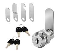 Cabinet Locks with Keys, 5/8" Long Cam Locks keyed Alike, Post Box Lock, Comes with 4 Keys and 4 Different Locks Plates - Multi-Purpose for Cabinet, RV, Cupboard, Mailbox, Drawer & Post Box