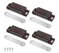 Cabinet Magnets Jiayi 4 Pack Plasticl Magnetic Door Catch Self Adhesive Internal Doors Closure Magnetic for Kitchen Wardrobe Closet Cabinet Door Drawer Latch Brown