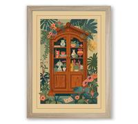 Cabinet of Curiosities Art Deco Framed Wall Art Print A3 (42×29.7cm) Oak, Wall Decor for Living Room, Bedroom, Office & Home, Ready to Hang, Art Gift