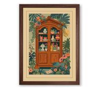 Cabinet of Curiosities Art Deco Framed Wall Art Print A3 (42×29.7cm) Walnut, Wall Decor for Living Room, Bedroom, Office & Home, Ready to Hang, Art Gift