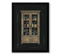 Cabinet of Curiosities Vintage Framed Wall Art Print A1 (84.1×59.4cm) Black, Wall Decor for Living Room, Bedroom, Office & Home, Ready to Hang, Art Gift