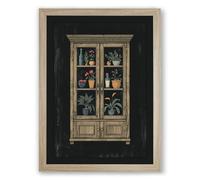 Cabinet of Curiosities Vintage Framed Wall Art Print A1 (84.1×59.4cm) Oak, Wall Decor for Living Room, Bedroom, Office & Home, Ready to Hang, Art Gift