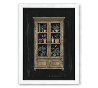 Cabinet of Curiosities Vintage Framed Wall Art Print A1 (84.1×59.4cm) White, Wall Decor for Living Room, Bedroom, Office & Home, Ready to Hang, Art Gift