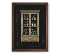 Cabinet of Curiosities Vintage Framed Wall Art Print A4 (29.7×21cm) Walnut, Wall Decor for Living Room, Bedroom, Office & Home, Ready to Hang, Art Gift
