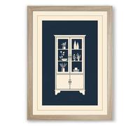Cabinet of Treasures Art Deco Framed Wall Art Print A1 (84.1×59.4cm) Oak, Wall Decor for Living Room, Bedroom, Office & Home, Ready to Hang, Art Gift