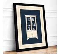 Cabinet of Treasures Art Deco Framed Wall Art Print A3 Black
