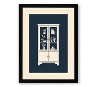 Cabinet of Treasures Art Deco Framed Wall Art Print A4 (29.7×21cm) Black, Wall Decor for Living Room, Bedroom, Office & Home, Ready to Hang, Art Gift