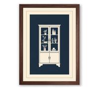 Cabinet of Treasures Art Deco Framed Wall Art Print A4 (29.7×21cm) Walnut, Wall Decor for Living Room, Bedroom, Office & Home, Ready to Hang, Art Gift
