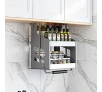 Cabinet Organizer Shelf with Large Storage Space, Space-Saving Pull Down Design for Kitchen and Bathroom