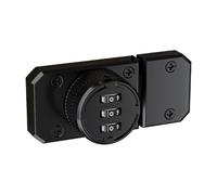Cabinet Password Hasp Locks, 3-Digit Mechanical Password Combination Code Door Locks, Keyless Cabinet Lock, Zinc Alloy, for Bathroom, Outdoor, Garden, 1 piece (80mm x 38mm,Black)