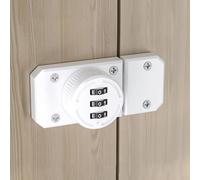 Cabinet Password Hasp Locks, Keyless Cabinet Lock Rotary Hasp Locks 3-Digit Mechanical Password Combination Code Door Locks, Zinc Alloy(White)