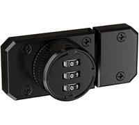 Cabinet Password Hasp Locks, Zinc Alloy Shed Door Lock, Keyless Cabinet Lock Rotary Hasp Locks, 3-Digit Mechanical Password Combination Code Door, 1 piece (80mm x 38mm,Black)