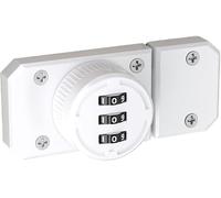 Cabinet Password Hasp Locks, Zinc Alloy Shed Door Lock, Keyless Cabinet Lock Rotary Hasp Locks, 3-Digit Mechanical Password Combination Code Door, 1 piece (80mm x 38mm,White)